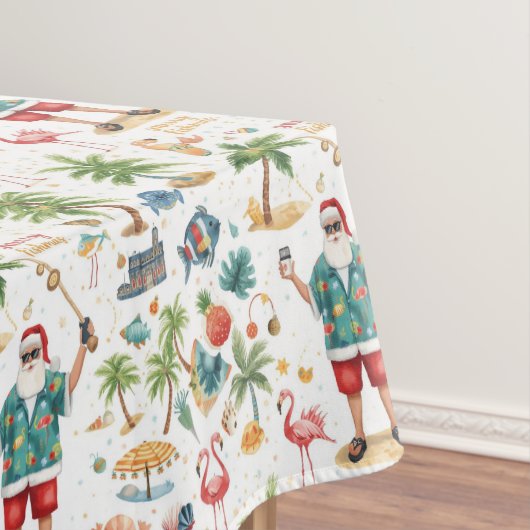 Fishing Christmas themed with Santa Claus テーブルクロス (インサイチュ)