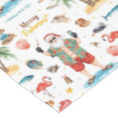 Fishing Christmas themed with Santa Claus テーブルクロス (アングル)