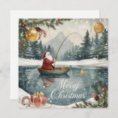 Fishing Christmas with Santa Claus in the Winter シーズンカード (正面/裏面)