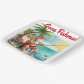 Fishing Christmas with Santa Claus Paper Plate ペーパープレート (傾斜あり)