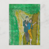 Fishing Couple from 1930s era collage ポストカード (正面)