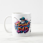 Fishing Dad Fisherman Graffiti Quote コーヒーマグカップ (左)