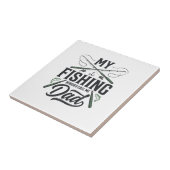 Fishing Dad Vintage Engraved  Shirt Design タイル (側面)