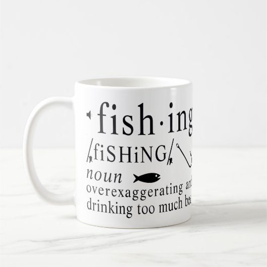 Fishing Definition Beer Exaggeration Hooks Humor コーヒーマグカップ (左)