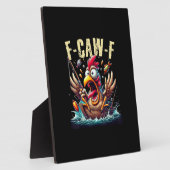 Fishing F-Caw-F Funny Chicken Scream Humor フォトプラーク (側面)