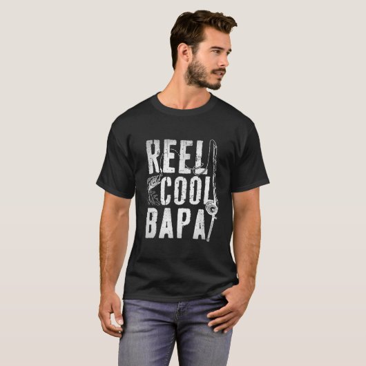 Fishing Father'S Day Papa Daddy Reel Bapa Tシャツ (正面フル)