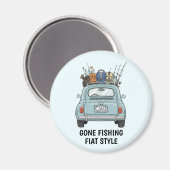 Fishing Fiat Car  マグネット (正面/裏面)