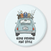 Fishing Fiat Car マグネット (正面)