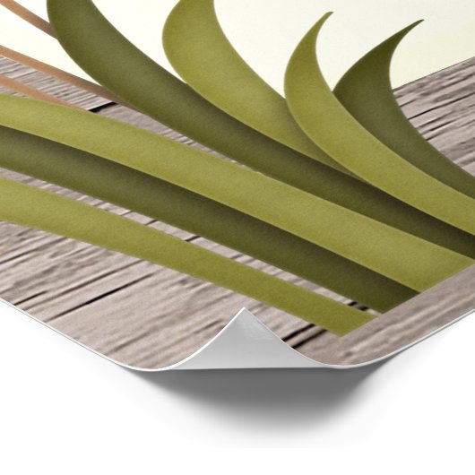 Fishing First Birthday Welcome Sign ポスター (角)