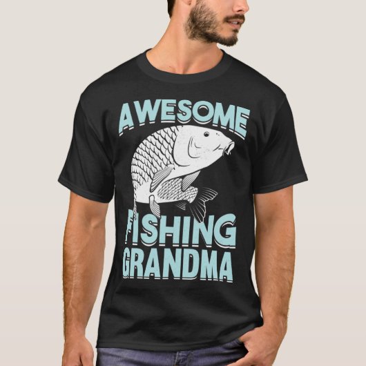 Fishing Fisherman Grandmother Fisher Grandma Mom F Tシャツ (正面)
