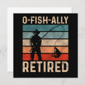 Fishing Fisherman Ofishally Retired Retirement Vin 招待状 (正面/裏面)
