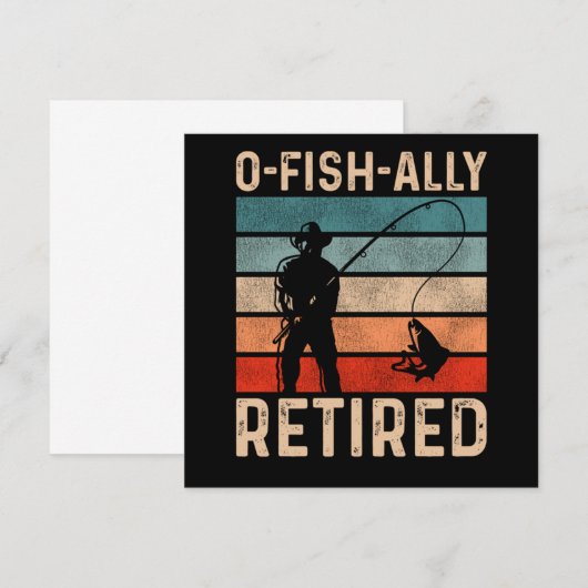 Fishing Fisherman Ofishally Retired Retirement Vin 招待状 (正面/裏面)