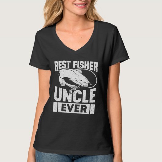 Fishing Fisherman Uncle Fisher Fish Tシャツ (正面)