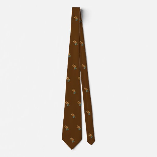 Fishing Flies Fisherman Chocolate Brown Neck Tie ネクタイ (正面)