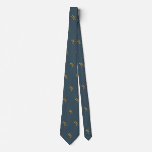 Fishing Flies Fisherman Dark Blue Neck Tie ネクタイ (正面)
