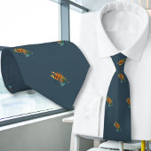 Fishing Flies Fisherman Dark Blue Neck Tie ネクタイ
