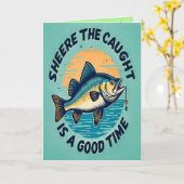 Fishing for Happiness, Folded Greeting Card カード (黄色い花)