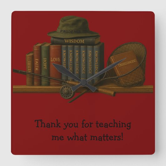 Fishing for Understanding  スクエア壁時計 (正面)