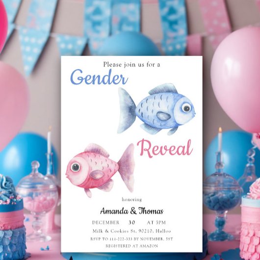 Fishing Gender Reveal 招待状