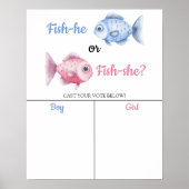 Fishing Gender reveal He or She chart ポスター (正面)