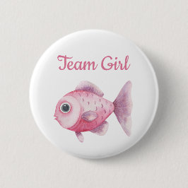 Fishing Gender Reveal - Team Girl 缶バッジ