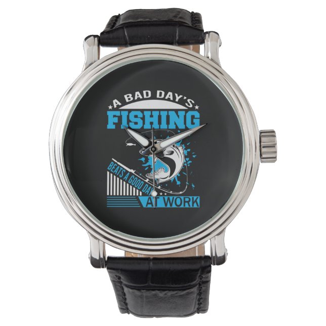 Fishing Gift A Good Day Fishing 腕時計 (正面)