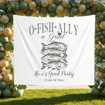 Fishing Graduation Photo Backdrop Ofishally A Grad