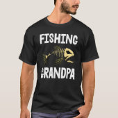 Fishing Grandpa Tee Skeleton Fish Bone Tee Sharp T Tシャツ (正面)
