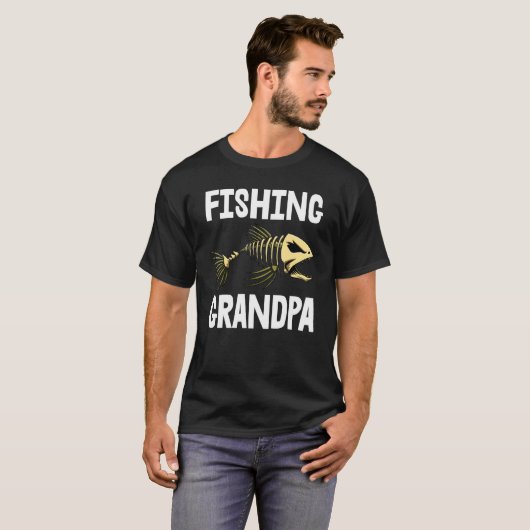 Fishing Grandpa Tee Skeleton Fish Bone Tee Sharp T Tシャツ (正面フル)