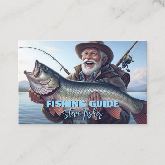 Fishing Guide Fisherman Fish Lake Ocean 名刺 (正面)