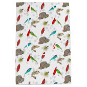 Fishing Hats and Lures with Bubbles ミディアムペーパーバッグ (正面)