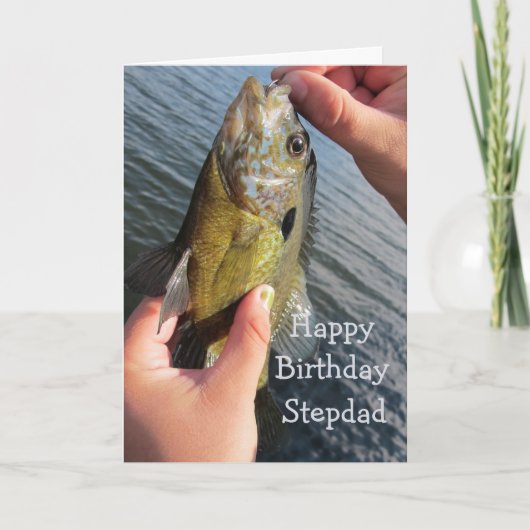 Fishing Humor Stepdad Birthday Fisherman カード (正面)