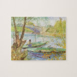 Fishing in Spring, Pont de Clichy Vincent van Gogh ジグソーパズル<br><div class="desc">Fishing in Spring, Pont de Clichy (1887) by Vincent van Gogh is a vintage Post Impressionism fine art daily life painting. A fisherman fishing in a small boat on the Seine river in Paris, France. About the artist: Vincent Willem van Gogh was a Post-Impressionist painter whose work was most notable...</div>