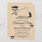 Fishing is my Retirement plan Retired party 招待状 (正面/裏面)