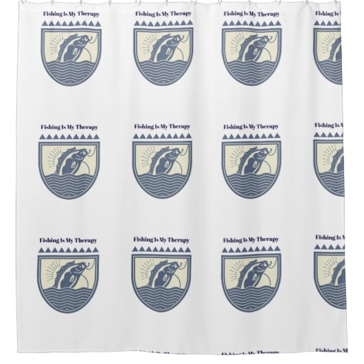 Fishing is My Therapy シャワーカーテン (正面)