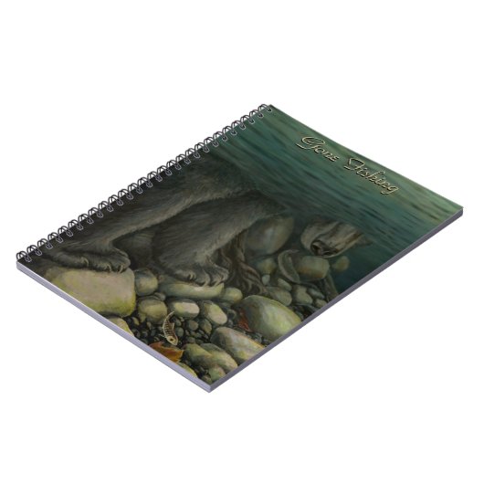Fishing Journal Custom Bear Wildlife Art Notebook ノートブック (左側)