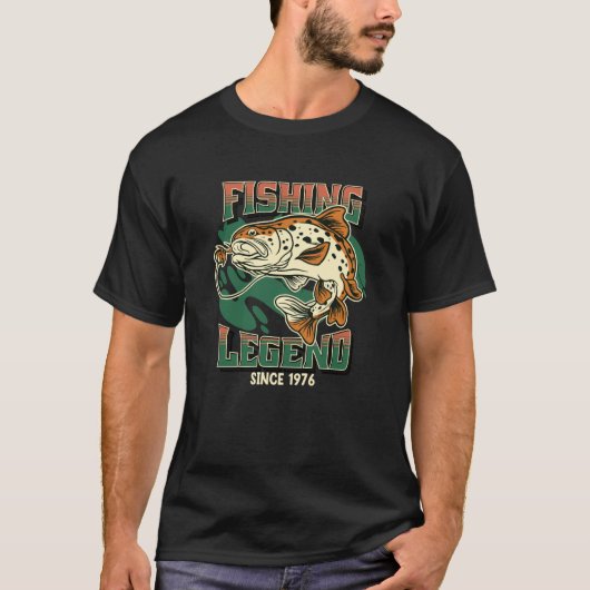 Fishing Legend Trout Bass Fisherman Since 1976 The Tシャツ (正面)