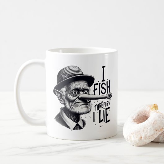 Fishing Lie Joke Mug コーヒーマグカップ (ドーナツ)
