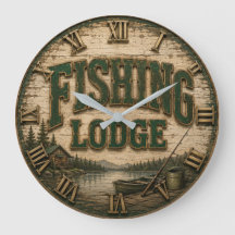 Fishing Lodge Rustic Cabin Lake Decor Vintage Fish
