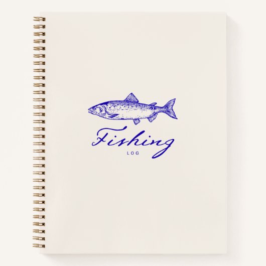 Fishing Log | 落ち着いたブルーのデザインが魅力的なギフト ノートブック (正面)