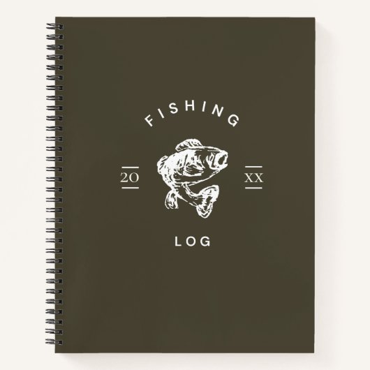Fishing Log | 豊かな土の色のシンプルな釣り人のギフト ノートブック (正面)