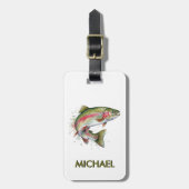 Fishing Lover Luggage Tag – Rainbow Trout Design   ラゲッジタグ (正面縦)