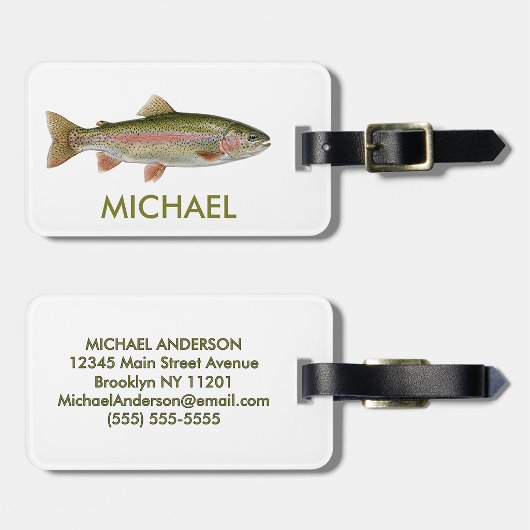 Fishing Lover Luggage Tag – Rainbow Trout Design   ラゲッジタグ