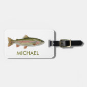 Fishing Lover Luggage Tag – Rainbow Trout Design   ラゲッジタグ (正面横)