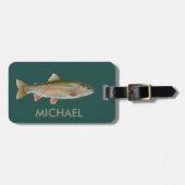 Fishing Lover Luggage Tag – Trout Fishing Design   ラゲッジタグ (正面横)