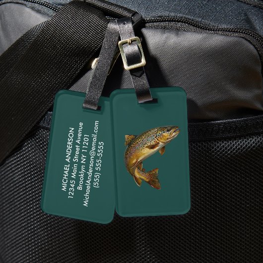 Fishing Lover Luggage Tag – Trout Fishing Design   ラゲッジタグ