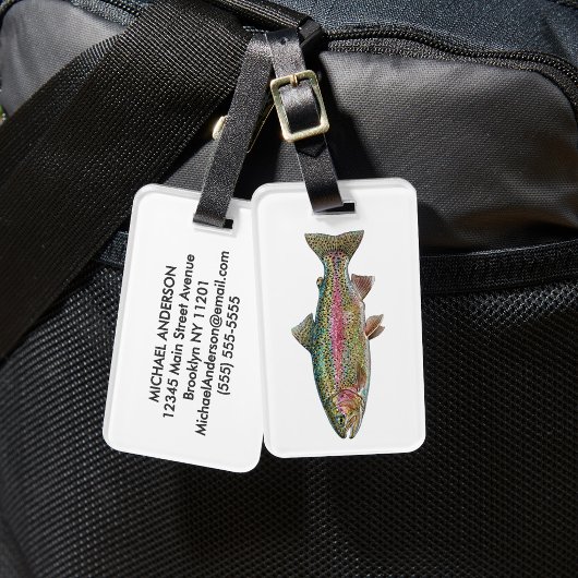 Fishing Lover Luggage Tag – Trout Fishing Design   ラゲッジタグ