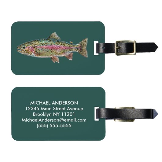 Fishing Lover Luggage Tag – Trout Fishing Design   ラゲッジタグ