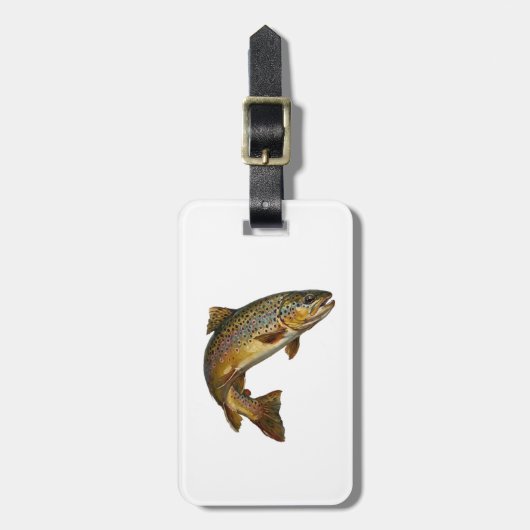 Fishing Lover Luggage Tag – Trout Fishing Design   ラゲッジタグ (正面縦)