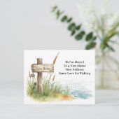 Fishing lover moving house themed ポストカード (スタンド正面)